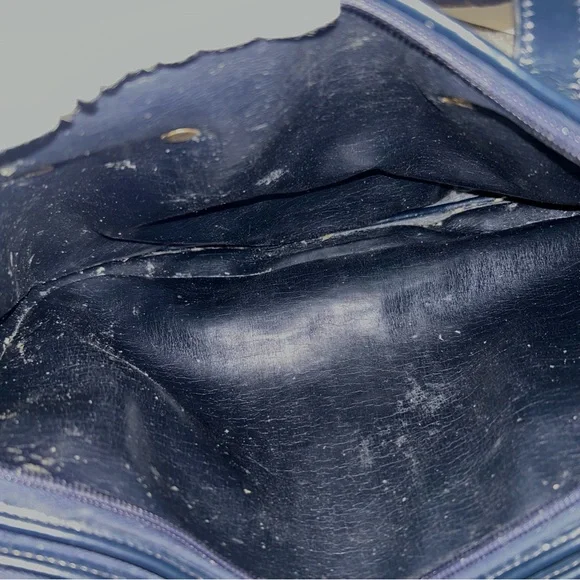 Vintage Christian Dior Navy Trotter Handbag Shoulder Bag Purse with COA - Picture 12 of 15